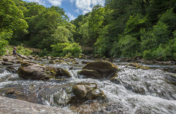 Jill at Watersmeet, Lynmouth