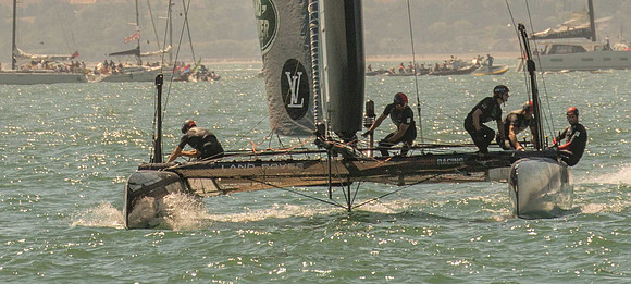 Ben Ainsley at the controls